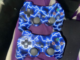 PS3 Controllers - Blue Lightning (Customized)