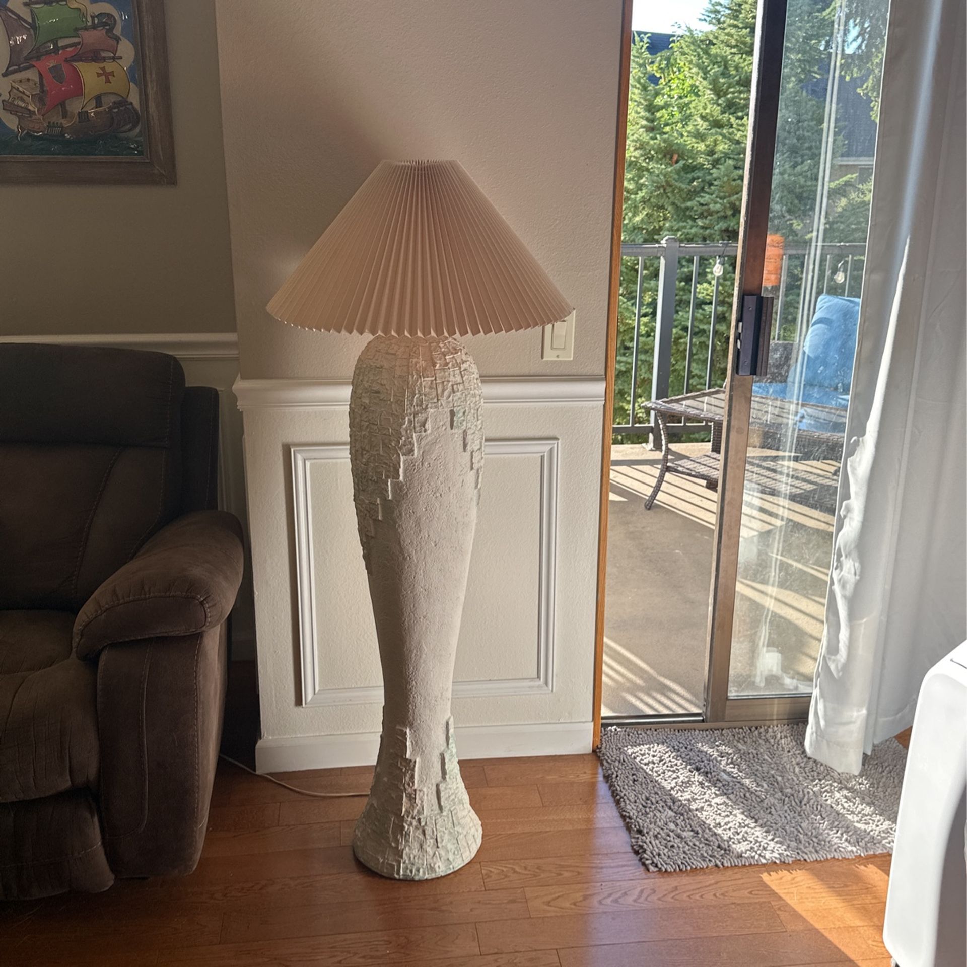 Late 20th Cent Modern to Postmodern Southwest Style Textured Plaster Floor Lamp