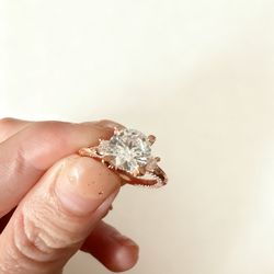 2 Karat, 3 Stone Moissanite Ring | S925 vvs D/E Color