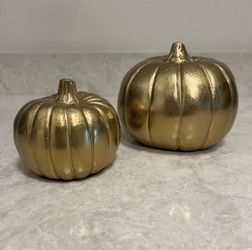 Decorative Gold Pumpkin Set