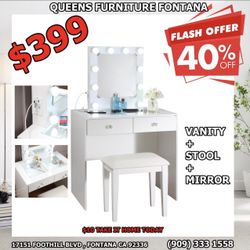 🔥🔥😍😍Only With Us Vanity Top Glass + Mirror And Stool 