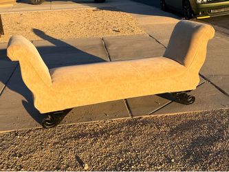 Nice Beige Ottoman Suede Bench (LxWxH): 24” x 82” x 35”
