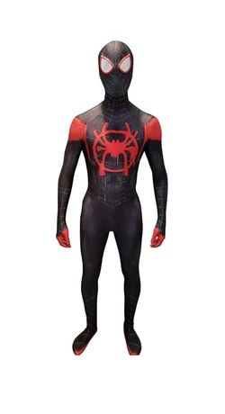 Marvel Miles Morales Spiderman Kids Costume Cosplay Jumpsuit & Mask