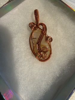 Copper Wrapped Stone Pendant