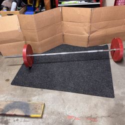 Barbell With 50 Lbs Weight Plates 