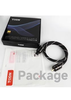TODN Audiophile Audio Power Cable OFC+OCC Cores HiFi Power Cord with Carbon Fiber Shell, 24K Gold Plated US Plug, Φ17.5mm, 3ft/1m