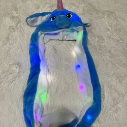 Brand New Lightning Unicorn Hat With Gloves Moves Ears