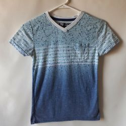 Distortion boys blue v-neck short sleeve top size S