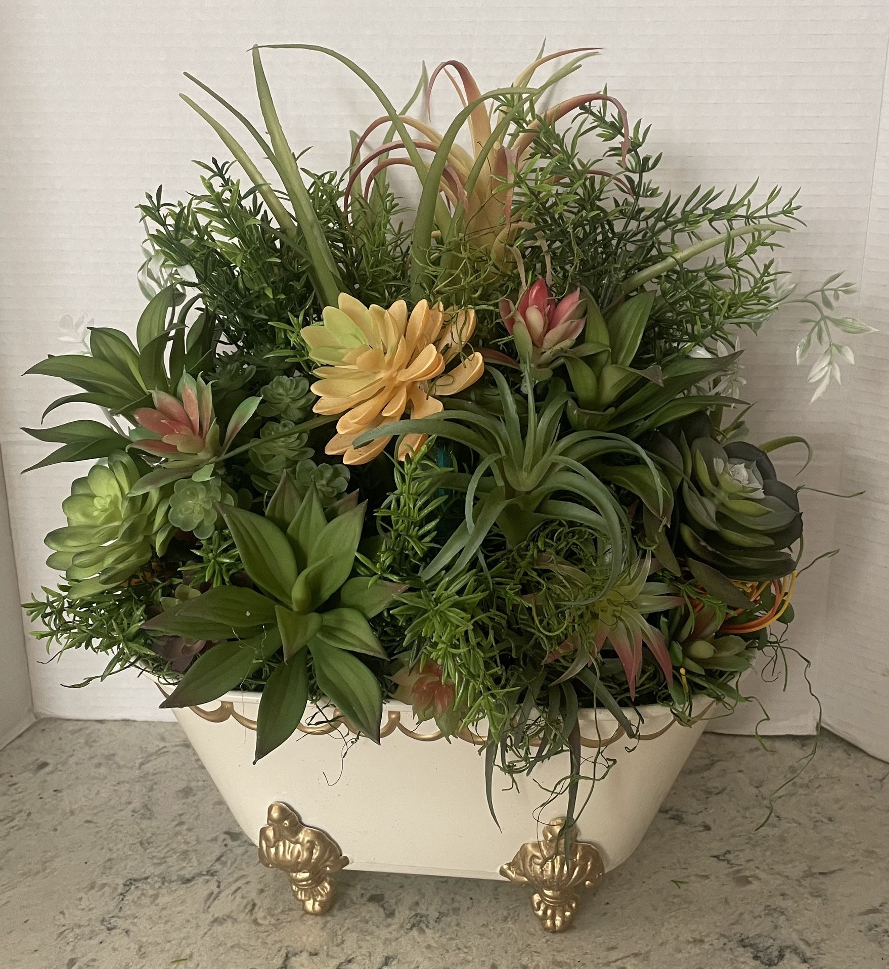 Artificial succulent centerpiece