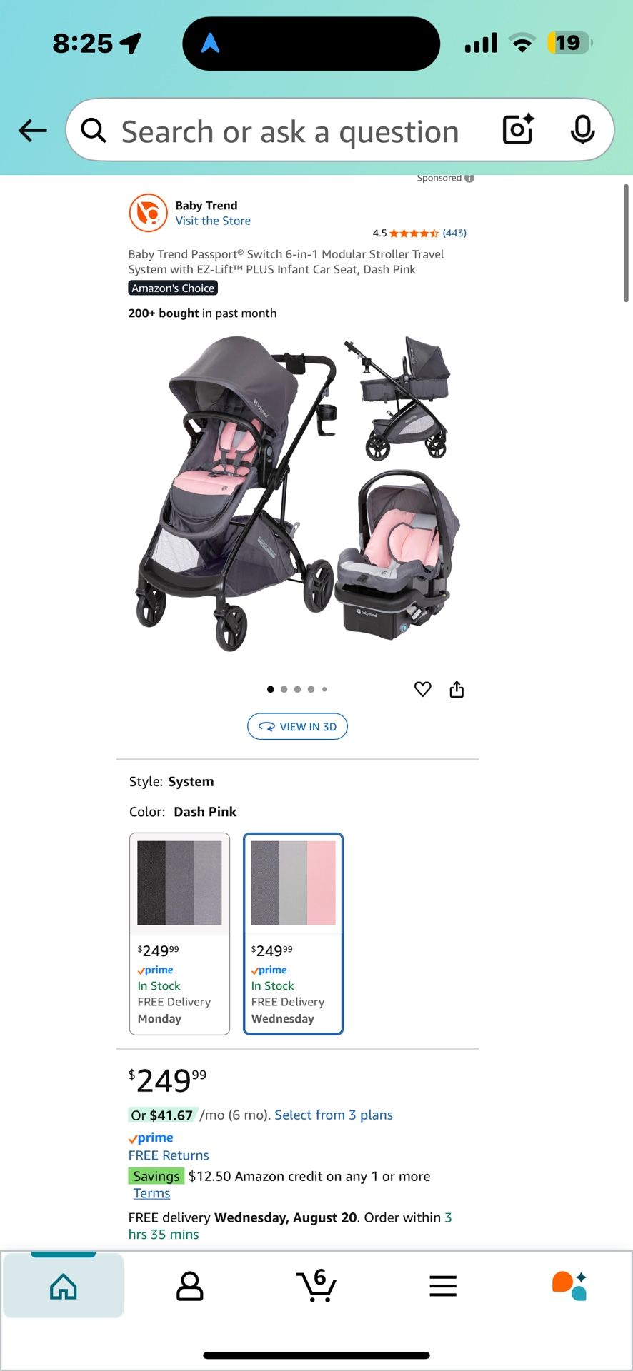 Baby Trend Sonar 6 in 1 stroller 