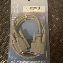 	 MICRO CONNECTORS M05-112 6-Feet VGA Monitor HD15 M-M -15Pin