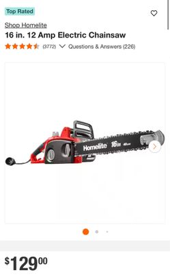 16 in. 12 Amp Electric Chainsaw