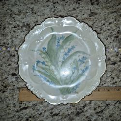 Vintage Hand Painted Decorative Plate,  Lily Of The Valley, 8.5"