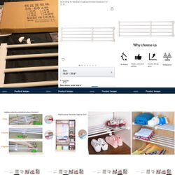 Adjustable Shelf Organizer Expandable Closet Shelf with No Drilling- New