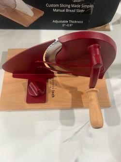 CAWIU Upgraded Manual Bread Slicer for Homemade Sourdough Bread - Adjustable Thickness Bread Cutter with Hand Crank, Suction Cups, Slicing Guide, Scal