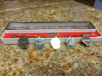 Elco 12 karat Gold filled bracelet with vintage name charms
