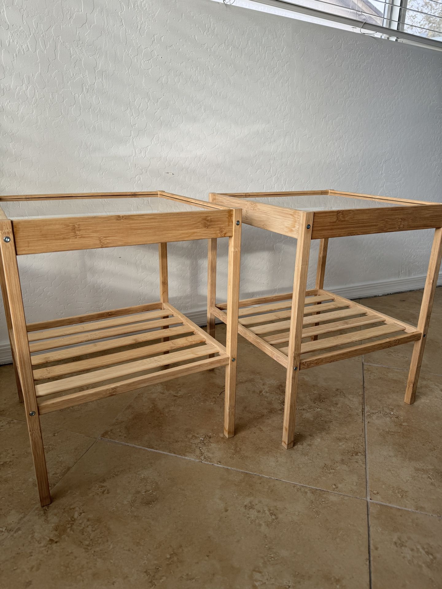 IKEA Nesna Bamboo Bedside Table (2)