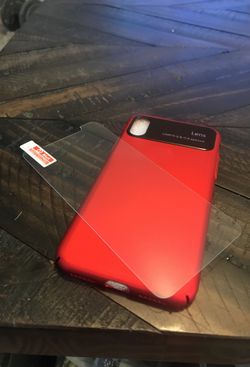 iPhone XS or X case and tempered glass combo