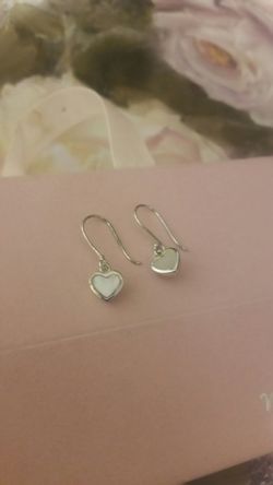 Sterling Silver Shell Heart Earrings