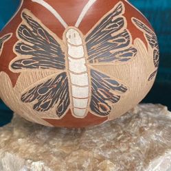 Mata Ortiz  Butterfly Pottery By Juan Mora 