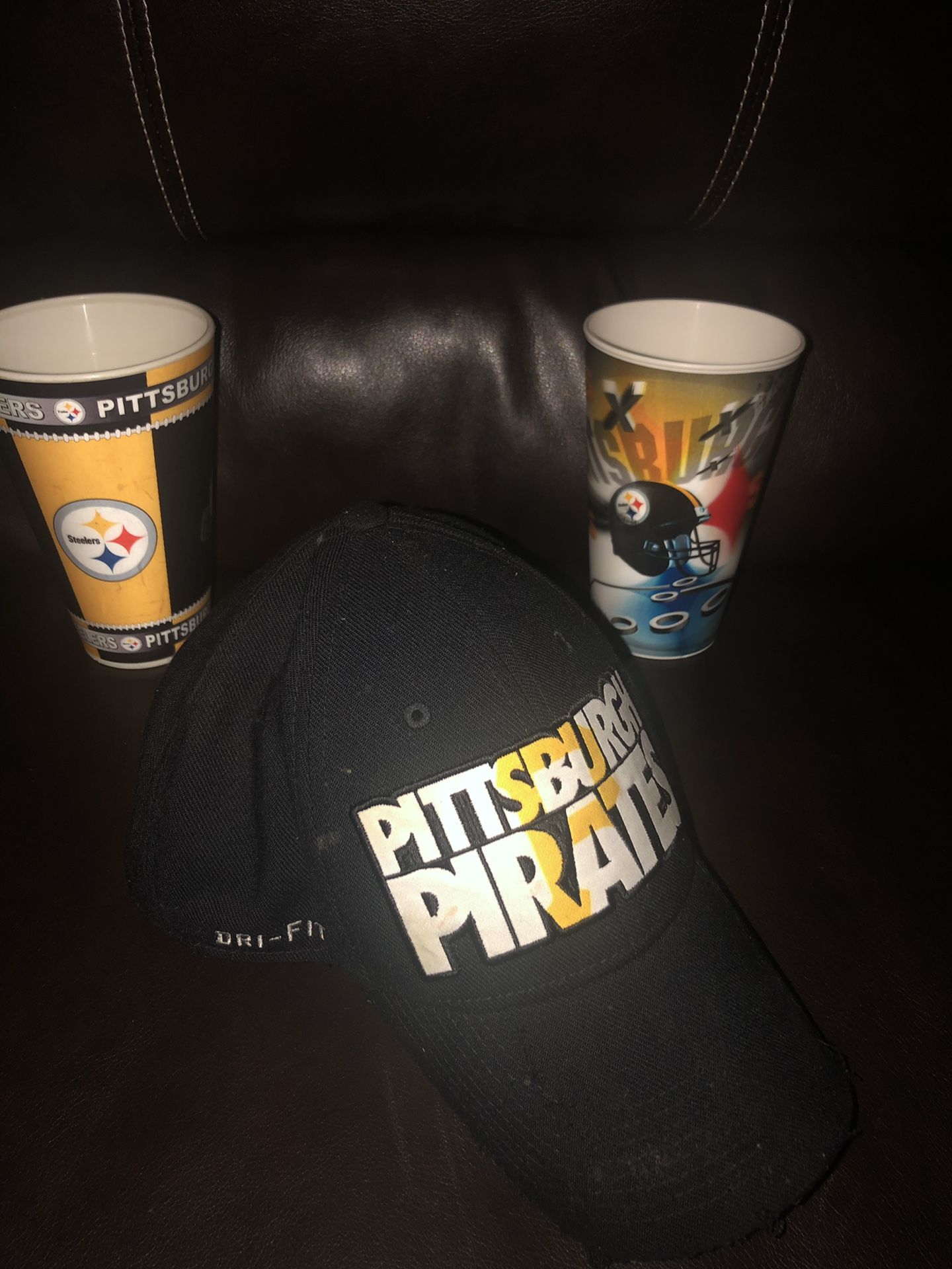 Pittsburgh fans....Pirates drift hat and Steelers cups