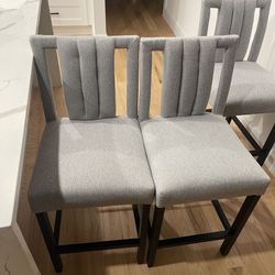 Gray Island Stool Chairs
