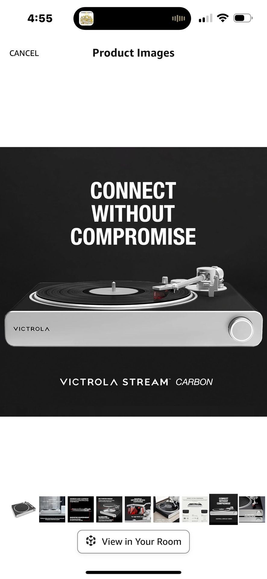 Victrola Carbon Stream Turntable
