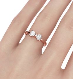 Brand New - BOWKNOT HEART CUT STERLING SILVER RING