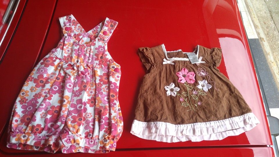 Lot Of 2 Girls Size 12 Months - Little Lindsey (Overall) & Starting Out (Dress)