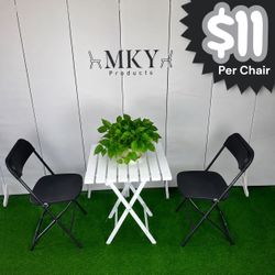 Brand New MKY Black Plastic Chair Commercial Grade Light Weight Heavy Duty 1 YR Warranty