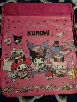 Hello Kitty Pink Drawstring Backpack with Adorable Graphics and Adjustable Strap