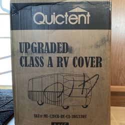 RV COVER AND 4 TIRE COVERS 