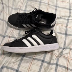 Adidas black and white trainers