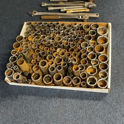 Tool Set- Sockets, Rackets And Breaker Bar . All One Inch