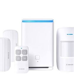 X-Sense Home Security System, 1 1/4 Mile Wireless Range with LoRa Tech, 5-Piece Wireless Alarm Kit, Works with Alexa, No Contract, Include Motion Sens