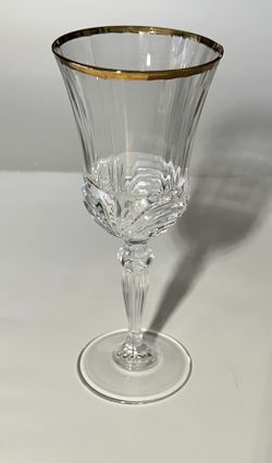 Royal Crystal Rock Aurea Gold Rimmed wine Goblets Set Of Four 