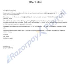 Offer Letter for Apartment Approval