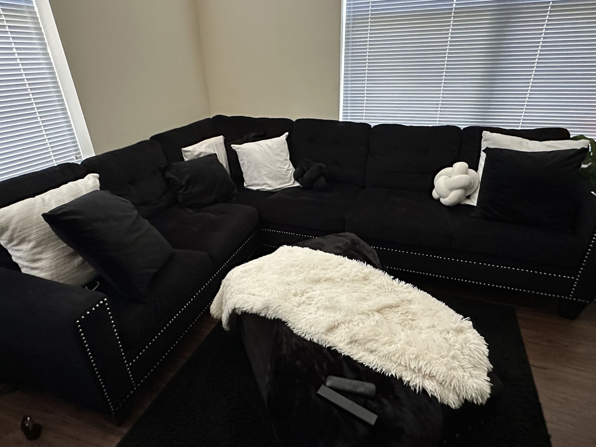 Sectional and ottoman