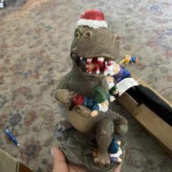 Christmas T Rex Eating Gnomes