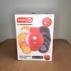 Dash Multi-Plate Mini Waffle Maker 7 removable Plates holiday +recipe guide