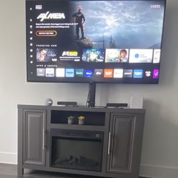 Tv Stand Fireplace & Electric Heater $200