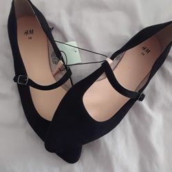 Black Flats Shoes Size 7 New
