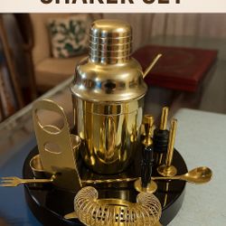 Luxury Gold Bar Tool Set – Cocktail Shaker & Accessories 