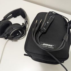 Bose A20 Aviation Headset With Bluetooth Dual Plug Cable 