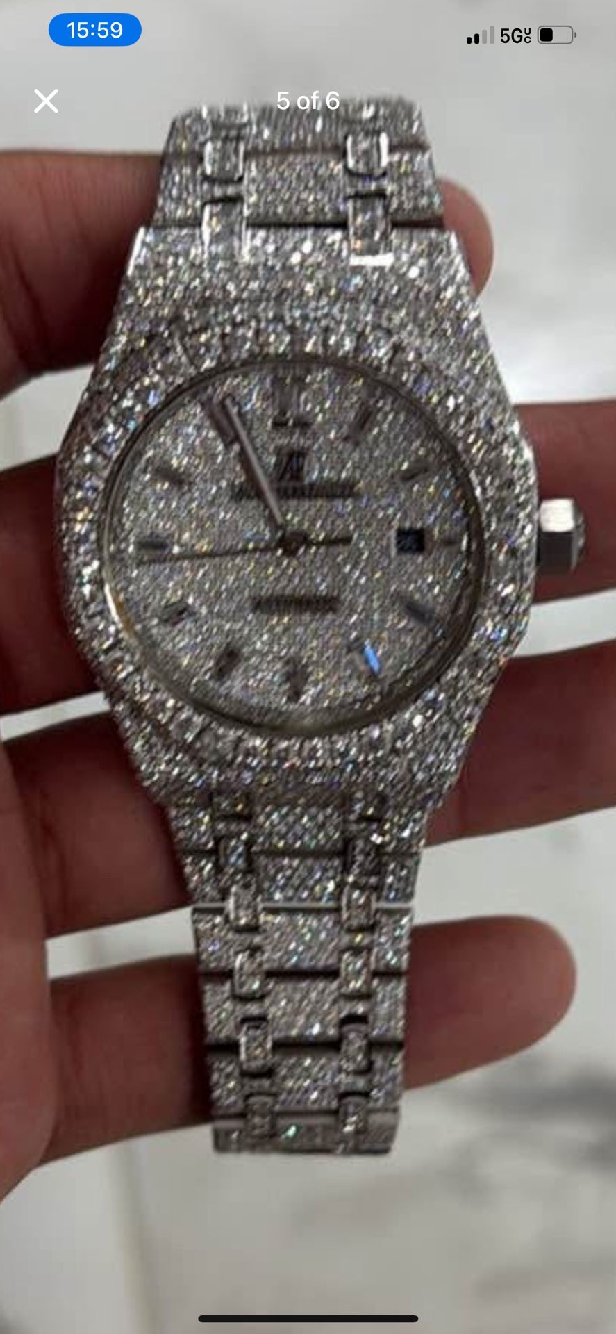 Moissanite Watch Bustdown Iced Out