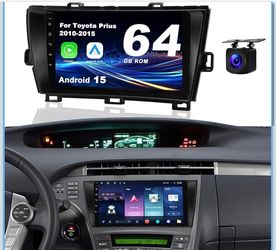 Android 15 Car Radio for Toyota Prius 2010-2015: 9'' 4GB+64GB Car Stereo Upgrade Wireless CarPlay & Android Auto with WiFi 6, Bluetooth, GPS Navigatio