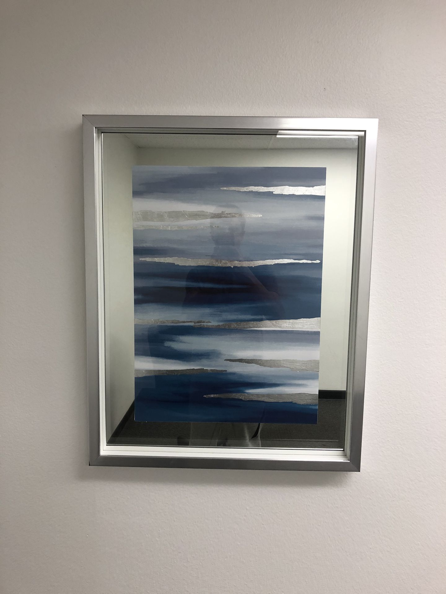 Mirrored Blue and White Wall Art