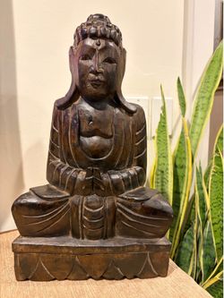 Hand Carved Wooden Buddha Statue