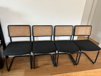 Rattan dining chairs (set of 4)