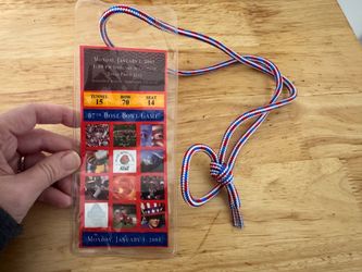 2001 Rose Bowl Ticket with Holder & Lanyard – Purdue vs. Washington